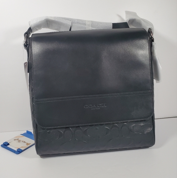 Coach Houston Map Bag In Signature Leather NWT